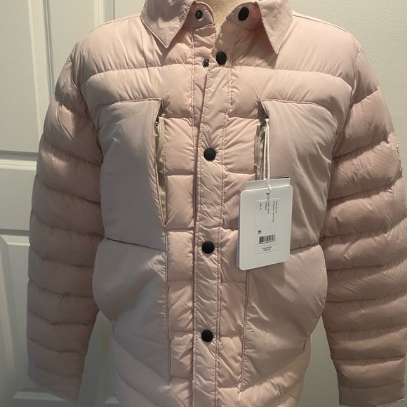 Obermeyer Down Explorer Shirt Jacket Cement Beige NEW small men’s, medium women - Picture 9 of 16